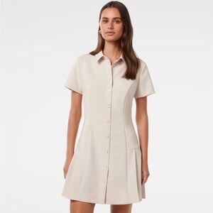 Zara White Pleated Mini Dress